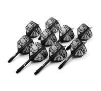 CUESOUL 3 Juegos de Ejes y Plumas para Dardos Integrados, Longitud del Eje para Dardos 21mm/28mm/33mm, con diseño de patrón Exclusivo