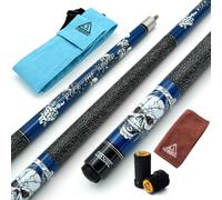 cUESOUL 57 inch 21oz 12 Maple Pool cue Stick Kit- Rock The World Stylish Pattern cue Design in Blue Paint