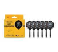 CUESOUL Rost AK5 Eje de dardo Integrado y Plumas con diseño de patrón Moderno y tamaño Diferente, Juego de 6 Piezas