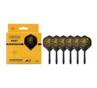 CUESOUL Rost AK5 Eje de dardo Integrado y Plumas con diseño de patrón Moderno y tamaño Diferente, Juego de 6 Piezas