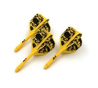 CUESOUL Rost Ejes de Dardos Integrados Personalizados Ejes y vuelos de Dardos medianos, Juego de 3 Patrones de Calavera (CSAK-5KL9-S)