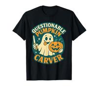 Cuestionable Calabaza Tallador Fantasma Divertido Boo Retro Halloween Camiseta