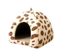 Cueva Cálida De Felpa Para Escondite De Animales Pequeños, Casa Lavable | Diseño De Doble Usō Para Cueva Y Cama 2 En 1, Lindo Patrón De Nubes Blancas Con Gancho De Almacenamiento, Cojín Extraíble
