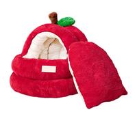 Cueva cálida para gatos, tienda de campaña para mascotas, cama de casa de 15 x 14 pulgadas con cojín, refugio de forro polar suave para gatitos, base antideslizante con estilo interior,