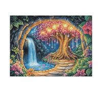 Cueva de árbol Luminoso Bosque Naturaleza Salvaje Rural Puzzle 500 Piezas Alivio De Estrés Rompecabezas para Hombres Y Mujeres Decoración Hogar Estera Portátil 3D Moderno 500 PCS