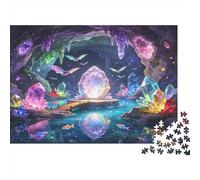 Cueva de Cristal Fantástica Puzzle de 1000 Piezas Puzzle para Adultos Papel Mundo de Gemas Decoración Hogar Estrés Regalo Familiar 70x50cm/1000pcs