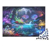 Cueva de Cristal Puzzle de 1000 Piezas Papel para Adultos Caverna Mágica Colorida Relajante Concentración Familia Decoración Regalo 52x38cm/1000pcs