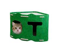Cueva de fieltro para gatos, cama semi cerrada, 18.5 x 15.7 x 13.7 pulgadas, casa para mascotas con bonito , refugio de doble con estilo, ayuda cómoda para acampar en interiores y