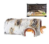 Cueva de hábitat de reptiles, casa de resina de árbol de simulación de dragón barbudo, accesorios de tanque de reptiles para arañas, ranas, cangrejos ermitaños, lagartos, serpientes, natural