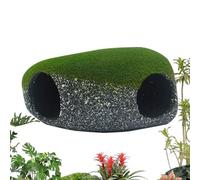 Cueva de pecera | Refugio de roca de 2 agujeros - Casa de roca, para el hogar, tienda de mascotas, agua dulce, agua salada, terrario, acuario, tanques de esquina