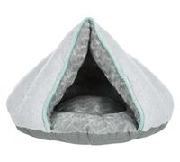 Cueva de peluche junior para cachorros 45 × 30 × 40 cm gris claro/mint