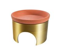 Cueva de Reptiles pequeña - Hábitat 2 en 1 y Cuenco de alimentación Integrado, Lavabo de Arcilla Natural, gruta de ocultación Segura para Serpiente de Leopardo, Tortuga, para el hogar, Tienda