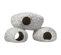 Cueva de roca para acuario 7x3x4 3 en 1, escondite de acuario para mascotas acuáticas para reproducirse, jugar y descansar, decoraciones de peceras de resina sumergibles seguras y no tóxicas, decorac