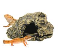 Cueva de Serpiente - Aquarium Decor Rock | Refugio de lagartos de Tortuga | Cuevas de escondite de Reptiles simuladas para Reptiles | Decoración del Acuario Accesorios de Peces pequeños para Bol