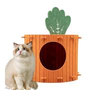 Cueva grande para gatos con forma de zanahoria, pequeña bodega en forma de zanahoria para gatito, para perros y gatos, animales de compañía y descanso, tamaño pequeño mediano grande