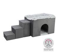Trixie Cueva Harvey con escalones, 119 × 47 × 50 cm, Gris/Blanco