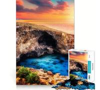 Cueva Marina al Atardecer en Malta Rompecabezas para Adolescentes de 1000 Piezas Rompecabezas Mental Juego Casual y Relajante Regalo conmovedor (50x75cm)