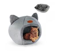 Cueva nido gris para mascotas | Plegable | Gris | Confort | Suave | 40x40x43 cm | Carga máx. 12Kg | HelloCatty | Mobiclinic