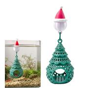 Cueva para acuario Adornos Flotantes Árbol de Navidad Hueco Gorro de Papá | Cueva de Gambas Decoraciones Acuario para Guppy Rana Gecko Enano Mascotas Acuáticas Jugar Descansar Criar