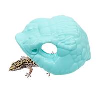 Cueva para acuario, forma realista de cabeza de serpiente, refugio para tortugas y reptiles, para iguanas pequeñas y medianas, tortugas terrestres, geckos leopardos, caracoles y ranas de hoja caduca
