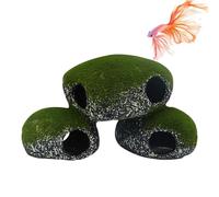 Cueva para Acuario, Roca De Refugio Realista con Diseño De Musgo, Cueva para Peces De Acuario, Apto para Use En Reptiles, Camarones, Terrarios, Serpientes, Acuarios De Agua Dulce Y Agua Salada
