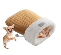 Cueva para gatos, almohadilla de calentamiento semiencerrada para nidos de mascotas, saco de dormir de invierno para gatos, para interiores, hogar, viajes, coche, camping, jugar, esconderse