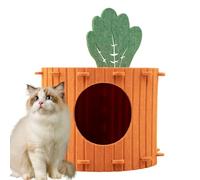 Cueva para gatos - Casa suave semi-empotrada con techo extraíble - Pequeña bodega en forma de zanahoria para gatito, para perros y gatos para mascotas y descansos de tamaño pequeño