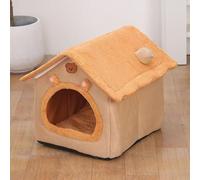 Cueva para gatos con parte inferior antideslizante, casa para gatos para interiores, camas plegables cerradas para mascotas con almohada extraíble lavable, tapetes suaves para mascotas para gatitos