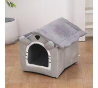 Cueva para gatos con parte inferior antideslizante, casa para gatos para interiores, camas plegables cerradas para mascotas con almohada extraíble lavable, tapetes suaves para mascotas para gatitos