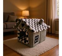 Cueva para gatos con parte inferior antideslizante, casa para gatos para interiores, camas plegables cerradas para mascotas con almohada extraíble lavable, tapetes suaves para mascotas para gatitos