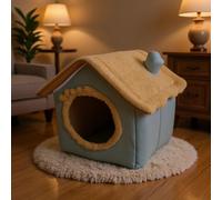 Cueva para gatos con parte inferior antideslizante, casa para gatos para interiores, camas plegables cerradas para mascotas con almohada extraíble lavable, tapetes suaves para mascotas para gatitos