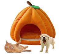 Cueva para gatos domésticos, casa de calabaza cálida, bonita forma de calabaza, cueva para perros, casa para gatos interior, tienda de campaña para gatos con cojín extraíble, casa para cachorros para