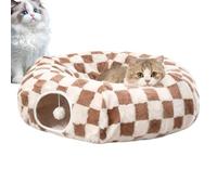 Cueva para Gatos Donut - con Bola Y Almohada Extraíble | Juguetes Túnel Cama Gatos Lindos - para Gatitos Cachorros Perros Pequeños Conejos Mascotas Enriquecimiento Interior Dormitorio Salón