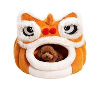 Cueva para gatos | Forma de león semicerrada y túnel acogedor - Cama para casa de gatos para interiores - Para exteriores, invierno, dormir al aire libre, hogar, viajes, dormitorio y balcón