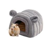 Cueva para mascotas - 17 x 17 x 15 cm, 150 g, ropa de cama, refugio de felpa gruesa con forma de castaño, accesorio de jaula lavable gris con un lugar duradero para dormir que proporciona