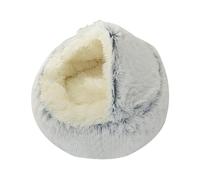 cueva para mascotas pequeña: tela de 330 g de material de felpa esponjoso, diseño lavable a máquina, cómodo forro extraíble, refugio cálido para el invierno | Descanso Interior Relajación para Ca