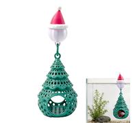 Cueva para Pecera Adornos Flotantes Árbol de Navidad Hueco Gorro de Papá | Juguete Cueva Peces y Gambas Acuario para Guppy Rana Gecko Enano Mascotas Acuáticas Jugar Descansar Criar