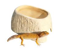 Cueva para Reptiles - Refugio 2 en 1 de 15x10,3x8,2 cm, Cueva de cerámica fácil de Limpiar con | Hábitat Reptil para Dragones barbudos, Geckos Leopardo, Serpientes, lagartos y arañas
