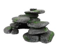 Cueva para Tortugas Plataforma de Escalada, Refugio de Resina | Diseño de Adoquines, Aspecto Natural Sencillo, Ligero y Compacto, para Hábitat y Terrario