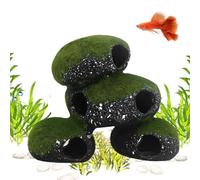 Cueva segura para acuario, de resina realista con diseño de musgo, | Cueva de peces para acuario para camarones, reptiles, serpientes, terrario, agua salada, agua dulce