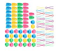 Cufaee 90 unidades de amigos de hilo de bobina, clips de plástico de silicona, reutilizables, organizadores de carretes multicolores para usuarios de máquinas de coser y bordar