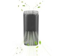 Cufaee Air Purifier, Portable Car Negative Ion Air Cleaner with Atmosphere Light, Touch Control Type C Power Supply, for Office Living Room Home Bedroom (Black)