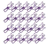 Cufaee Clip de metal hueco multipropósito de 20 pcs, abrazadera de resorte fuerte, clips de alambre de electroplatación para el hogar, escuela, proveedor de oficinas (Púrpura)