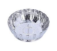 Cufaee Estante de vapor, cesta de vapor vegetal plegable de acero inoxidable multifunción, accesorio de cocina de utensilios de cocina para cocinar alimentos (Vaporizador de acero: gran tamaño)
