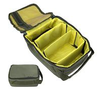 Cufaee Fishing Reel Bag, Fishing Reel Gear Storage Bags, 4 Layer Handheld Tackle Bag for Spinning Baitcasting Fly Reels