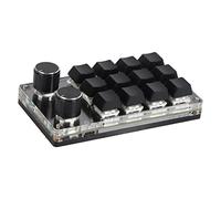 Cufaee Macro Teclado programable, 2 perillas Blue Switch Black Macro Pad, 12 Keys Mini Keypad con RGB para Games de Office Music Media