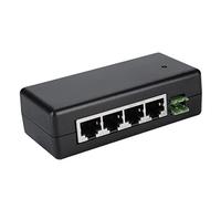 Cufaee Midspan de inyector PoE de 4 Puertos, Adaptador de Corriente Inyector de Fuente de alimentación Ethernet PoE DC9V a 48V para cámara IP, teléfonos VOIP o Puntos de Acceso