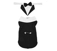 Cufaee Pet Tuxedo Suit, Wedding Outfit with Bow Tie Suit and Bandana Set, Dog Formal Tuxedo Costume for Halloween Christmas Party (S)