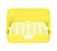 Cufaee Piccoli animali Pieno Cage Lettiera WC, ABS Plastic Bunny Angolo Cestoio Paperino, Potty per Pet per Piccolo Animal (Yellow)