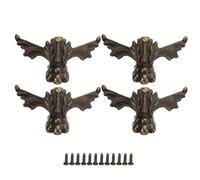 Cufaee Pies de Caja de Madera de 4 Piezas, Muebles de Forma de murciélago Vintage de aleación de Zinc Patas de Muebles de la Caja de la Caja Decorativa del Protector de la Bosque d